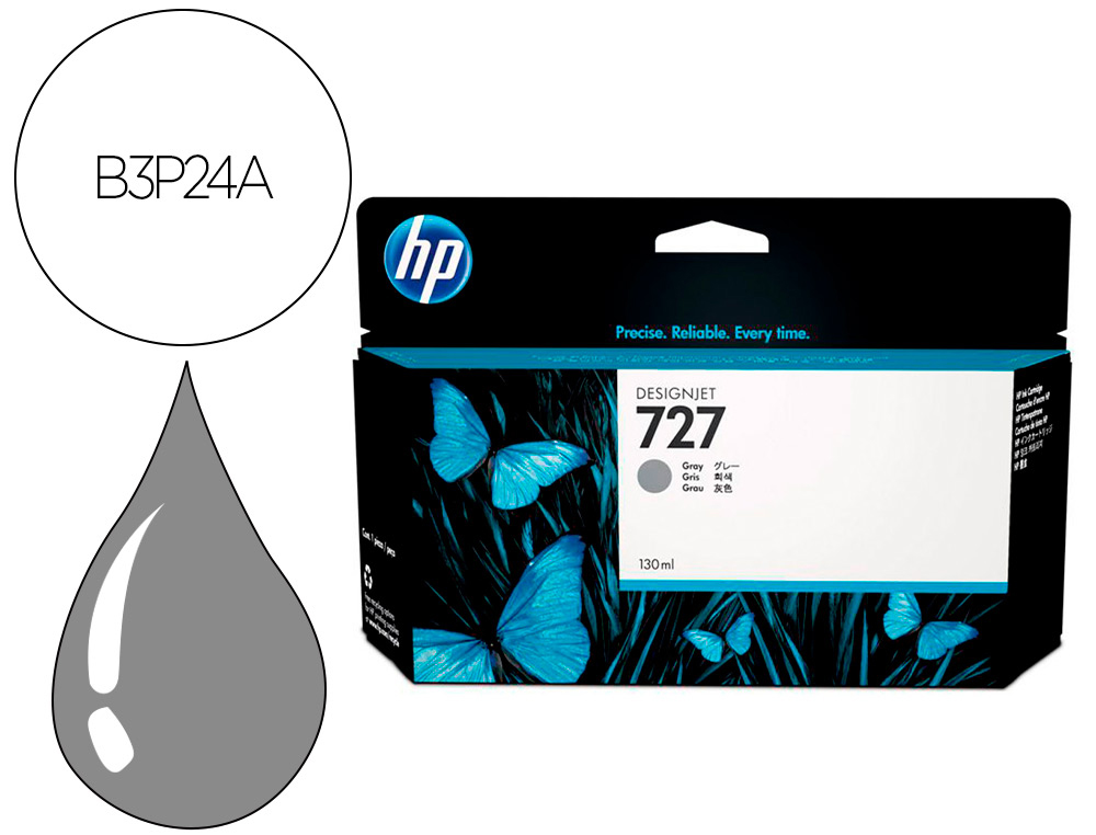 INK-JET HP DESIGNJET T920/T1500 N 727 GRIS ALTA/1000 PAGINAS