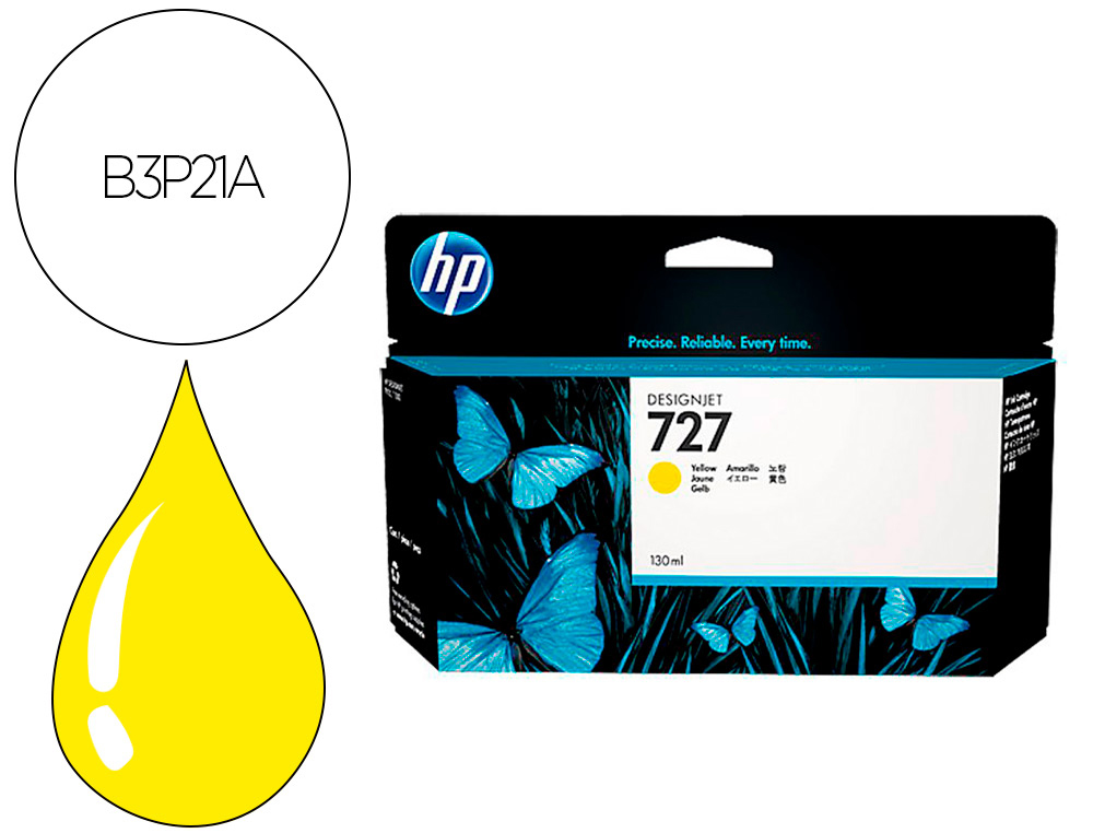 INK-JET HP DESIGNJET T920/T1500 N 727 AMARILLO ALTA/1000 PAGINAS