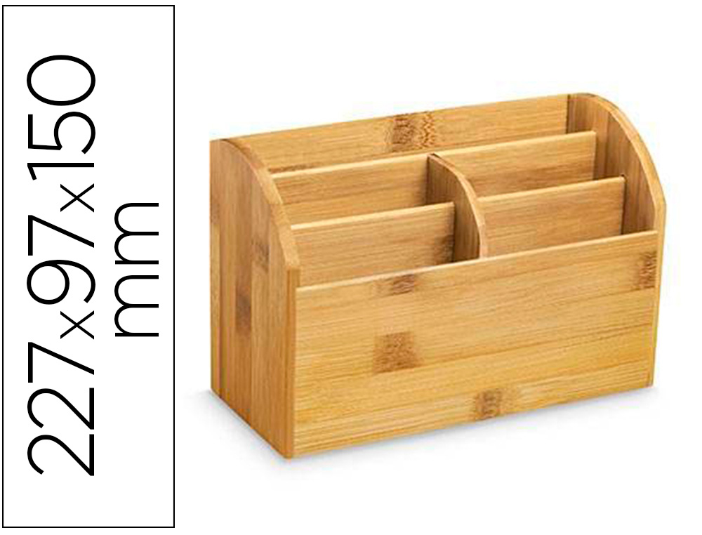 ORGANIZADOR DE SOBREMESA CEP SILVA BAMBU 5 COMPARTIMENTOS 227X97X150 MM