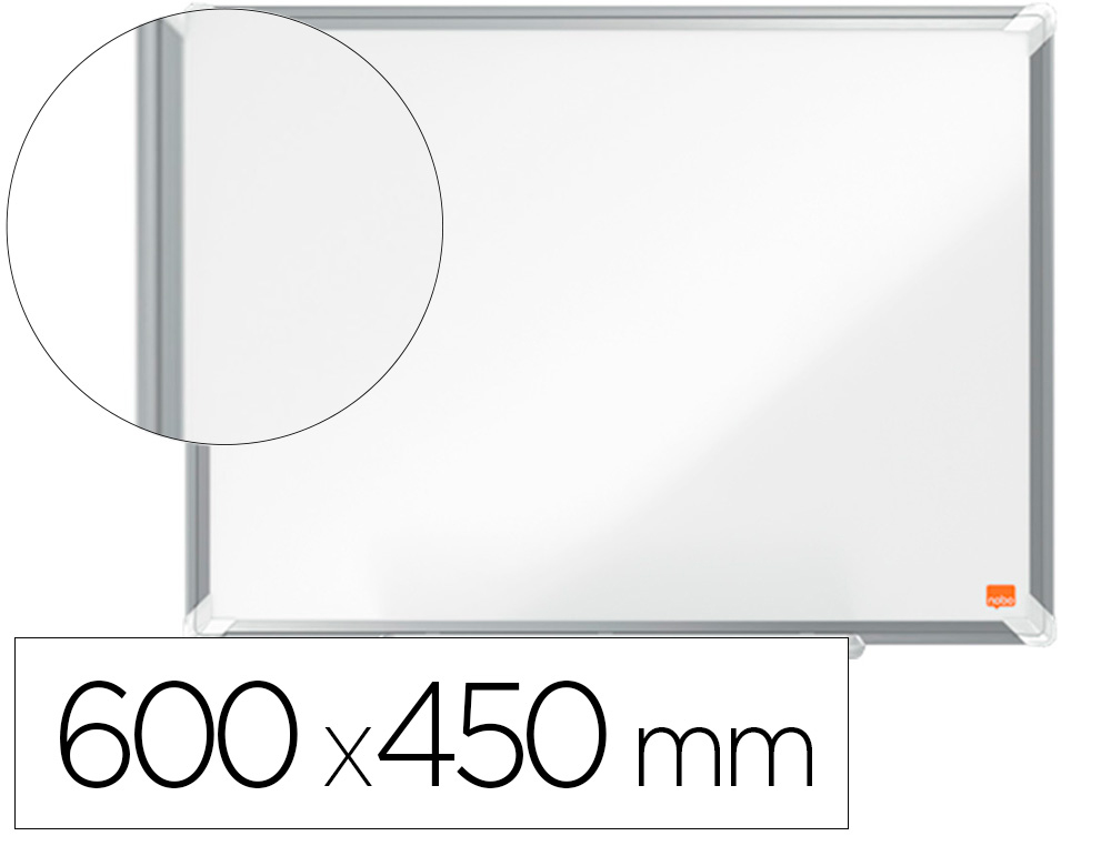 PIZARRA BLANCA NOBO PREMIUM PLUS ACERO VITRIFICADO MAGNETICA 600X450 MM