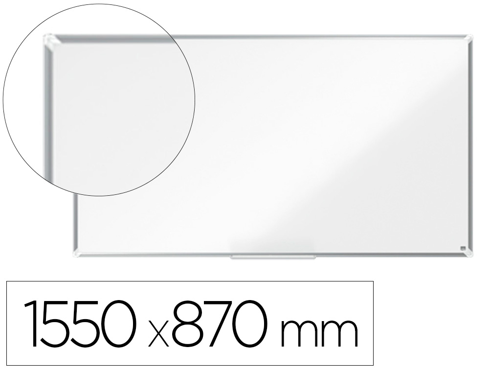 PIZARRA BLANCA NOBO PREMIUM PLUS ACERO VITRIFICADO FORMATO PANORAMICO 70\&quot; MAGNETICA 1550X870 MM