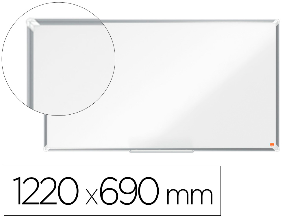 PIZARRA BLANCA NOBO PREMIUM PLUS ACERO VITRIFICADO FORMATO PANORAMICO 55\&quot; MAGNETICA 1220X690 MM