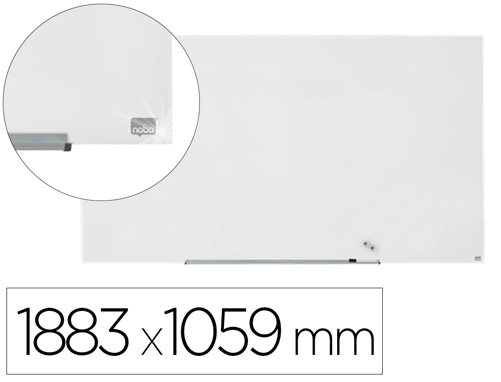 PIZARRA BLANCA NOBO IMPRESSION PRO CRISTAL 85\&quot; MAGNETICA 1883X1059 MM