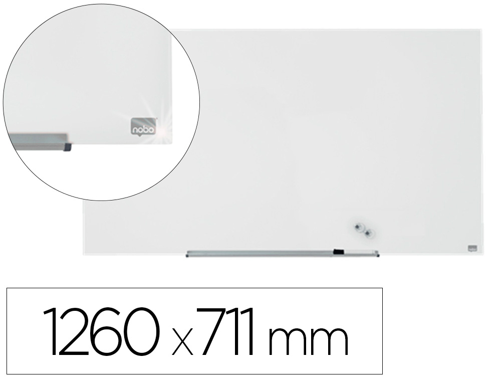 PIZARRA BLANCA NOBO IMPRESSION PRO CRISTAL 57\&quot; MAGNETICA 1260X711 MM