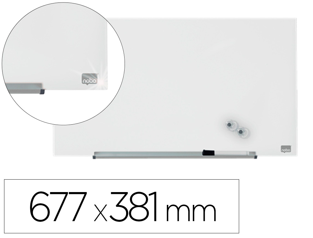 PIZARRA BLANCA NOBO IMPRESSION PRO CRISTAL 31\&quot; MAGNETICA 677X381 MM