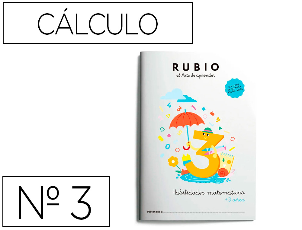 CUADERNO RUBIO HABILIDADES MATEMATICAS + 3 AÑOS