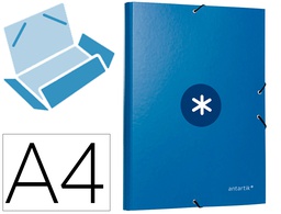 [AW80] CARPETA LIDERPAPEL ANTARTIK GOMAS A4 3 SOLAPAS CARTON FORRADO AZUL OSCURO