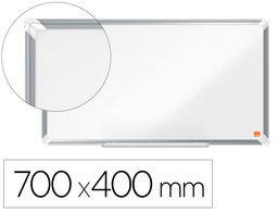 [1915365] PIZARRA BLANCA NOBO PREMIUM PLUS ACERO VITRIFICADO FORMATO PANORAMICO 32\&quot; MAGNETICA 710X400 MM