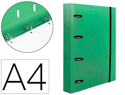 [CH66] CARPETA CON RECAMBIO LIDERPAPEL A4 CUADRO 5MM 100 HOJAS 80G POLIPROPILENO 4 ANILLAS 40MM VERDE TRANSLUCIDO