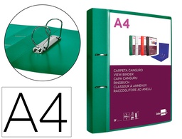 [CH51] CARPETA LIDERPAPEL CANGURO 2 ANILLAS 40 MM MIXTAS POLIPROPILENO DIN A4 VERDE TRANSLICUDO