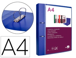 [CH49] CARPETA LIDERPAPEL CANGURO 2 ANILLAS 40 MM MIXTAS POLIPROPILENO DIN A4 AZUL TRANSLICUDO