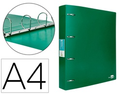 [CH41] CARPETA LIDERPAPEL 4 ANILLAS MIXTAS 40 MM POLIPROPILENO DIN A4 VERDE TRANSLUCIDO