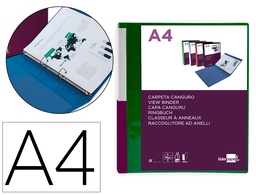 [KG51] CARPETA LIDERPAPEL CANGURO 2 ANILLAS 25 MM MIXTAS POLIPROPILENO DIN A4 VERDE TRANSLUCIDO