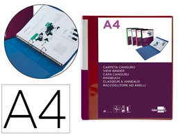 [KG50] CARPETA LIDERPAPEL CANGURO 2 ANILLAS 25 MM MIXTAS POLIPROPILENO DIN A4 ROJO TRANSLUCIDO