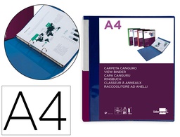 [KG49] CARPETA LIDERPAPEL CANGURO 2 ANILLAS 25 MM MIXTAS POLIPROPILENO DIN A4 AZUL TRANSLUCIDO