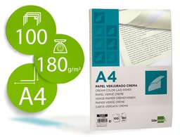 [VJ07] PAPEL VERJURADO LIDERPAPEL A4 180G/M2 CREMA PAQUETE DE 100 HOJAS