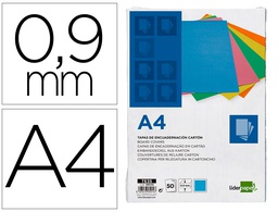 [TE35] TAPA ENCUADERNACION LIDERPAPEL CARTON A4 0,9MM AZUL FLUOR PAQUETE DE 50 UNIDADES