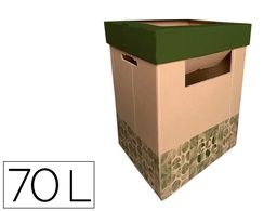 [CO01] CONTENEDOR PAPELERA RECICLAJE LIDERPAPEL ECOUSE CARTON 100% RECICLADO Y RECICLABLE 70 LITROS 450X350X650 MM