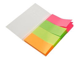 [BK01] BANDERITAS SEPARADORAS 20X50 MM FLUORESCENTE PACK DE 4 CON 20 HOJAS