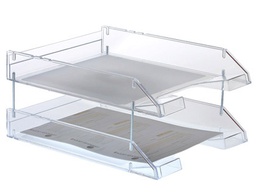 [715 CS TP] BANDEJA SOBREMESA ARCHIVO 2000 PLASTICO TRANSPARENTE CRISTAL 340X260X60 MM