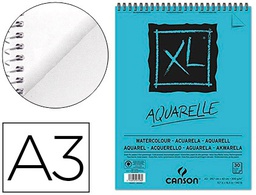 [C400039171] BLOC DIBUJO ACUARELA CANSON XL AQUARELLE GRANO FINO DIN A3 MICROPERFORADO ESPIRAL 29,7X42 CM 30 HOJAS 300 GR