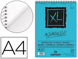 [C400039170] BLOC DIBUJO ACUARELA CANSON XL AQUARELLE GRANO FINO DIN A4 MICROPERFORADO ESPIRAL 21X29,7 CM 30 HOJAS 300 GR