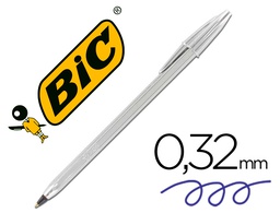 [921339] BOLIGRAFO BIC CRISTAL CELEBRATION PLATA TINTA NEGRA UNIDAD