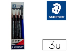 [308 S1WP3] ROTULADOR STAEDTLER CALIBRADO MICROMETRICO NEGRO BOLSA DE 3 UNIDADES 0,2 -0,4- 0,8 MM + PORTAMINAS 777 REGALO