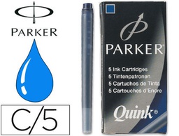 [1950384] TINTA ESTILOGRAFICA PARKER AZUL PERMANENTE -CAJA DE 5 CARTUCHOS