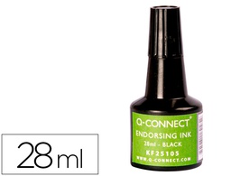 [KF25105] TINTA TAMPON Q-CONNECT NEGRO -FRASCO DE 28 ML