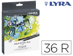 [L6521360] ROTULADOR LYRA AQUA BRUSH DUO CAJA DE 36 COLORES SURTIDOS