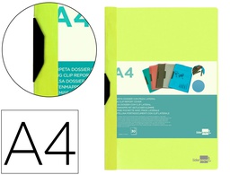 [DP21] CARPETA LIDERPAPEL DOSSIER PINZA LATERAL POLIPROPILENO DIN A4 AMARILLO FLUOR OPACO 30 HOJAS PINZA DESLIZANTE