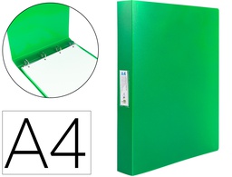 [CH36] CARPETA LIDERPAPEL 4 ANILLAS 25 MM MIXTAS POLIPROPILENO DIN A4 VERDE MANZANA OPACO