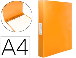 [CH33] CARPETA LIDERPAPEL 4 ANILLAS 25 MM MIXTAS POLIPROPILENO DIN A4 NARANJA FLUOR OPACO