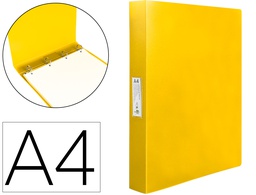 [CH32] CARPETA LIDERPAPEL 4 ANILLAS 25 MM MIXTAS POLIPROPILENO DIN A4 AMARILLO FLUOR OPACO