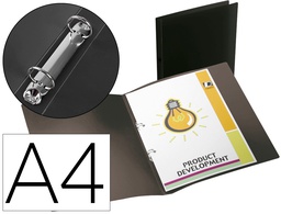 [CA99] CARPETA LIDERPAPEL 2 ANILLAS MIXTAS MINI 15 MM POLIPROPILENO DIN A4 NEGRO OPACO