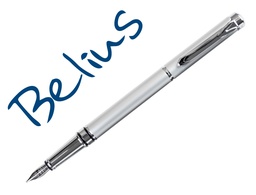 [BB217] PLUMA BELIUS NUREMBERG GRIS TINTA AZUL EN ESTUCHE