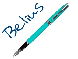 [BB197] PLUMA BELIUS MARSELLA VERDE MENTA TINTA AZUL EN ESTUCHE