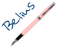 [BB196] PLUMA BELIUS MARSELLA ROSA TINTA AZUL EN ESTUCHE