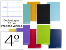 [BC56] CUADERNO ESPIRAL LIDERPAPEL CUARTO WITTY TAPA DURA 80H 75GR RAYADO MONTESSORI 3,5 MM COLORES SURTIDOS