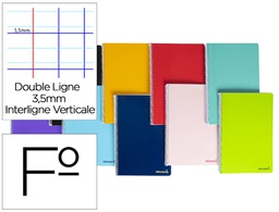 [BF60] CUADERNO ESPIRAL LIDERPAPEL FOLIO SMART TAPA BLANDA 80H 60GR RAYADO MONTESSORI 3,5MM CON MARGEN COLORES SURTIDOS