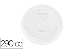 [104313] TAPA DE PLASTICO BIODEGRADABLE PARA VASO DE 290 CC PAQUETE DE 100 UNIDADES