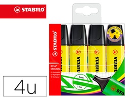 [70/4-24] ROTULADOR STABILO BOSS FLUORESCENTE 70 AMARILLO ESTUCHE DE 4 UNIDADES