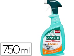 [71961] LIMPIADOR DESINFECTANTE SANYTOL PARA COCINAS CON PISTOLA PULVERIZADORA BOTE DE 750 ML